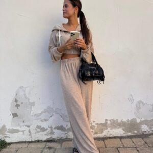 Pantalone morbido beige