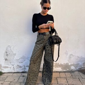 Jeans animalier militare